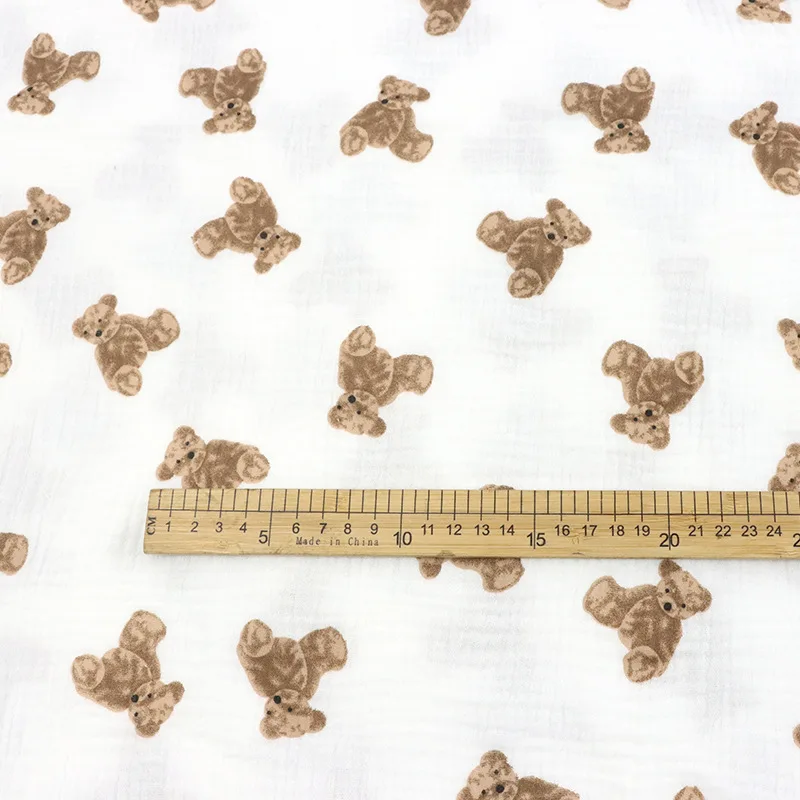

Spring and Summer 130g Cotton Double Bear Calico Dress Children's Clothing Cloth Fabric Cotton 100% Kids