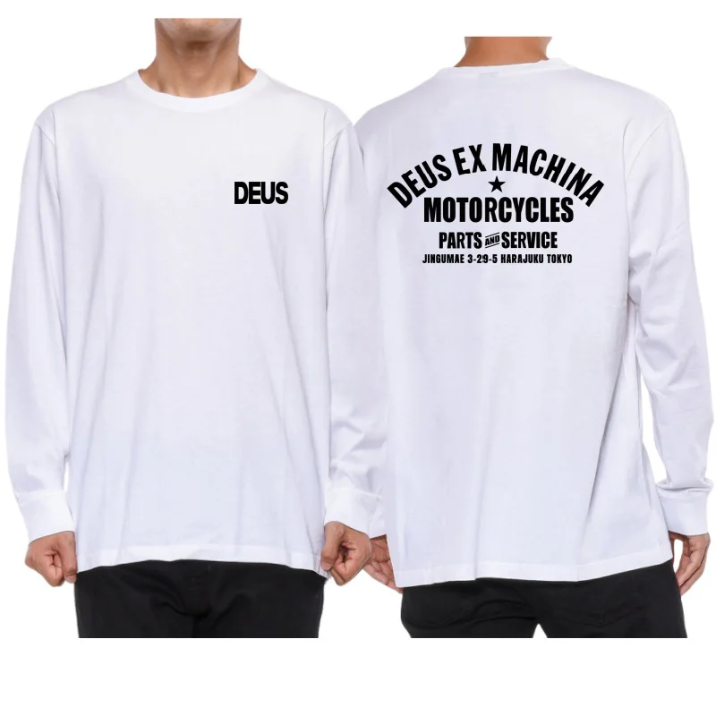 Мужская футболка из чистого хлопка с буквенным принтом Street Harajuku Мотоциклетная DEUS