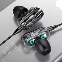 olhveitra earphones wired in ear 3 5mm for computer iphone samsung xiaomi earbuds dual drive stereo sport gamer headset handfree