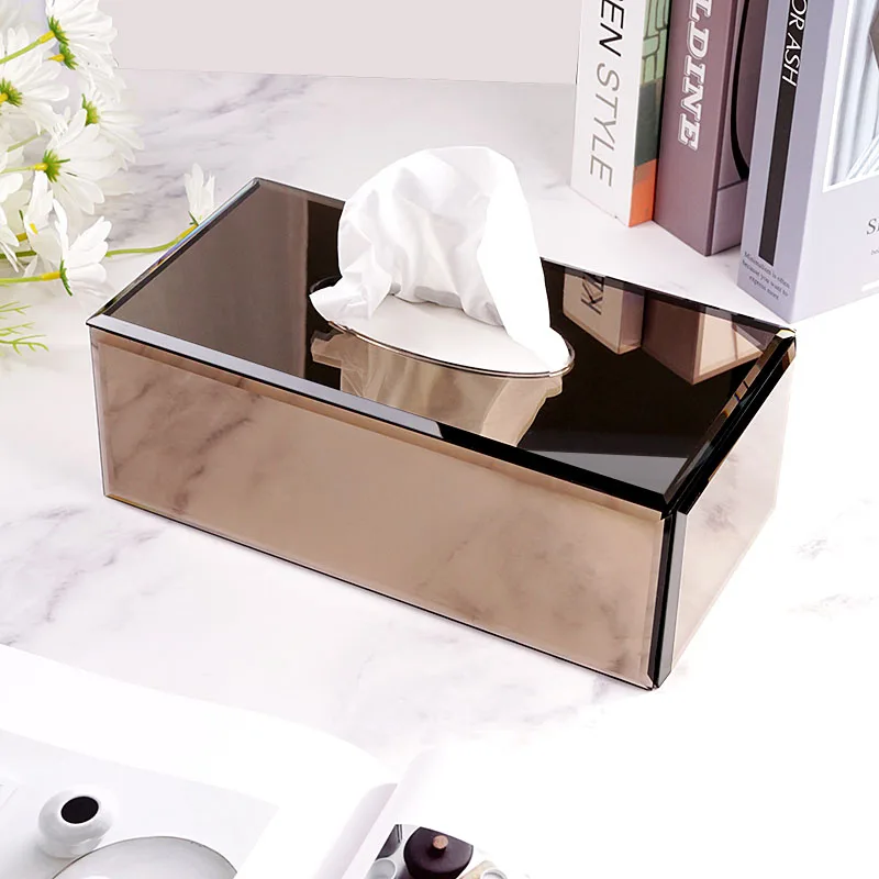 

Nordic glass paper box decoration creative living room coffee table household hand wipes napkin tissue box