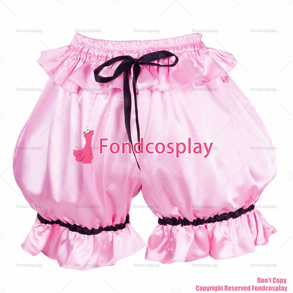 

tailor-made sexy adult dressing cross maid sissy short baby pink lolita gothic punk bloomers satin panties custom-made[g591]