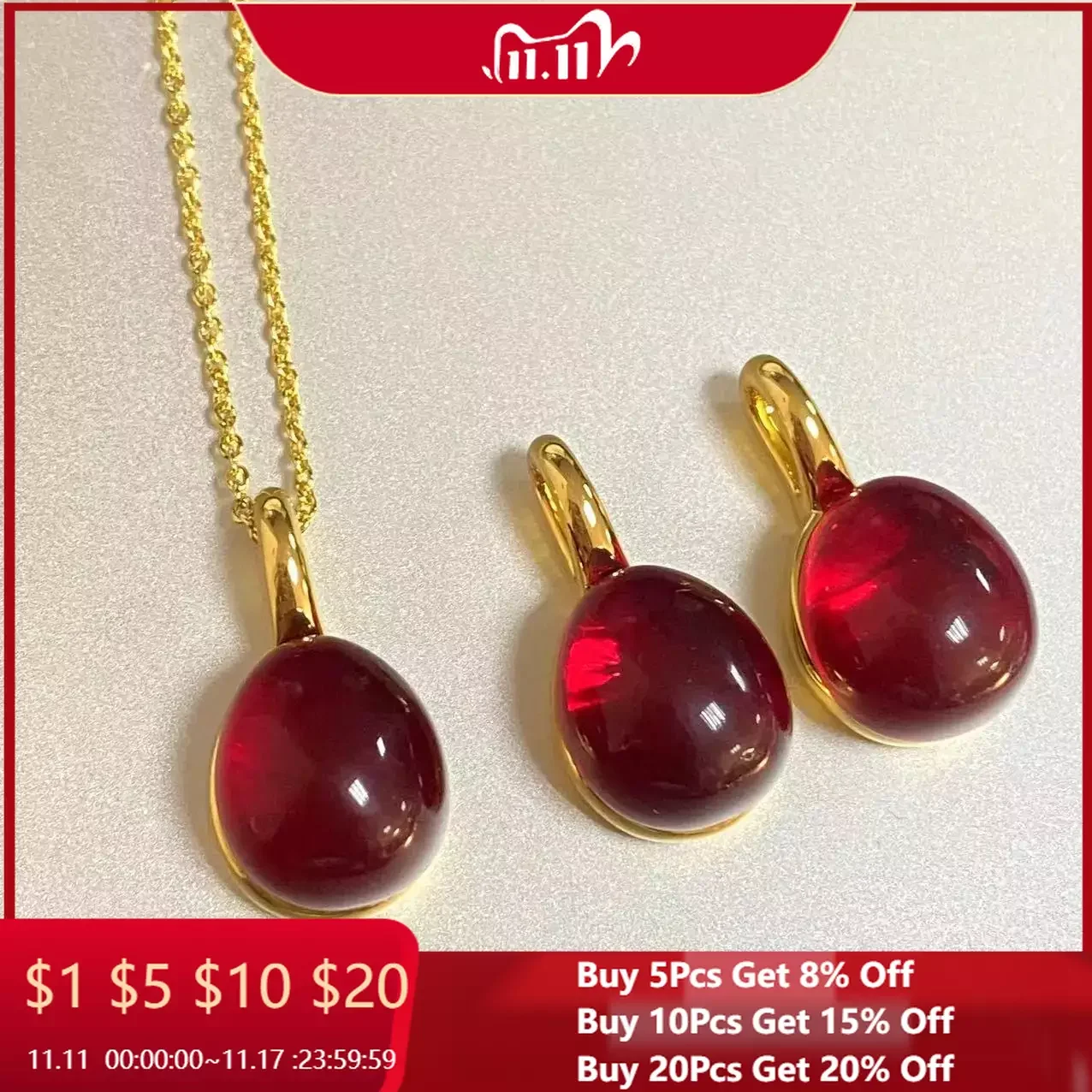 

2 шт./набор, набор ювелирных украшений, ожерелье и серьги, 12 х10 мм