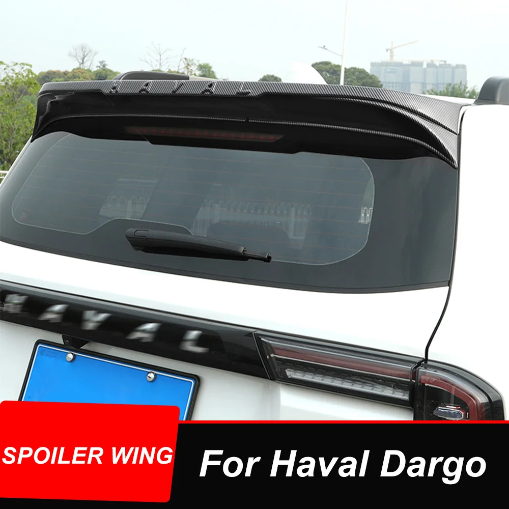 

For Haval Dargo 2021 22 23 Rear Roof Trunk Lid Car Spoiler Wings ABS Plastic Glossy Black Carbon Printing Exterior Accessories