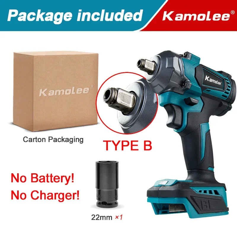 

1200NM Powerful Brushless Impact Wrench with Kamolee Brand