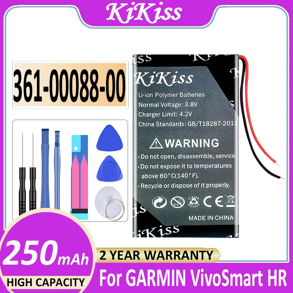 

New Battery For Garmin VivoSmart HR/VivoSmart HR + Approach X40 361-00088-00 250mAh Batterie 2-wire + Tools