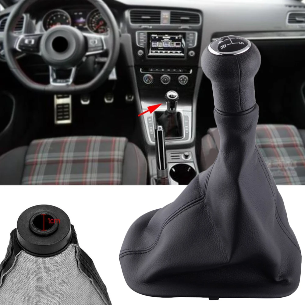 

Fit For Audi A6 C5，A4 B5，A8 D2 Manual 5 Speed Car Gear Shift Shifter Knob Lever Handle Head With Leather Dust-Proof Cover