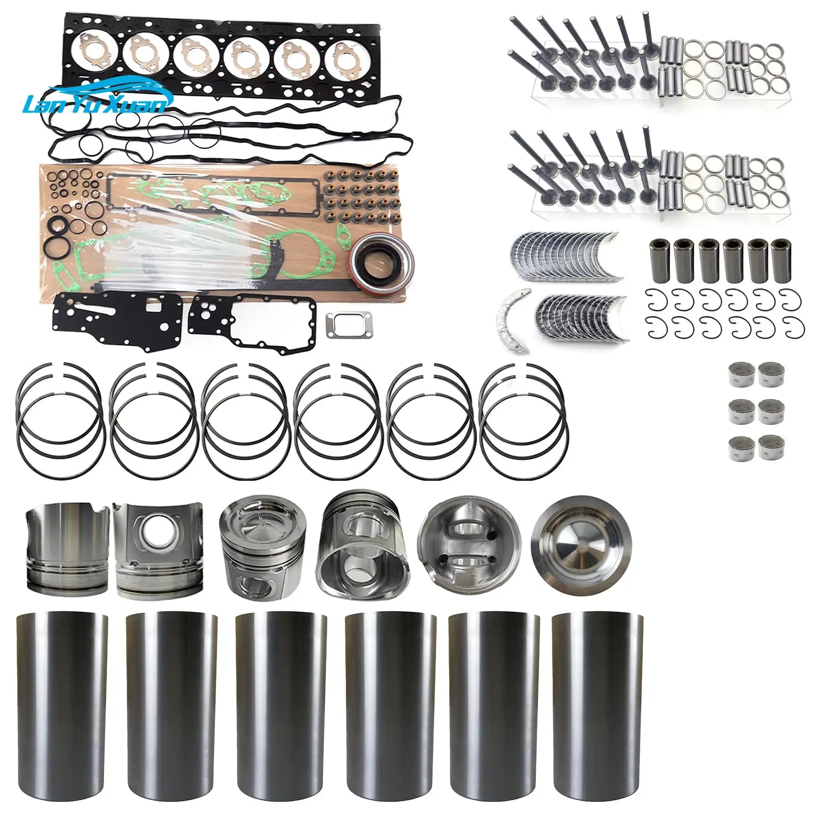 Ремонт двигателя полный комплект прокладок для экскаватора SAA6D107E