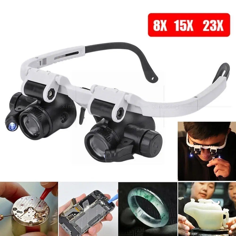 

Three Multiples Of Glasses High-power Mechanical Clocks Carvings Repairs Identification Antiques Lights Jewelry Led T8y7