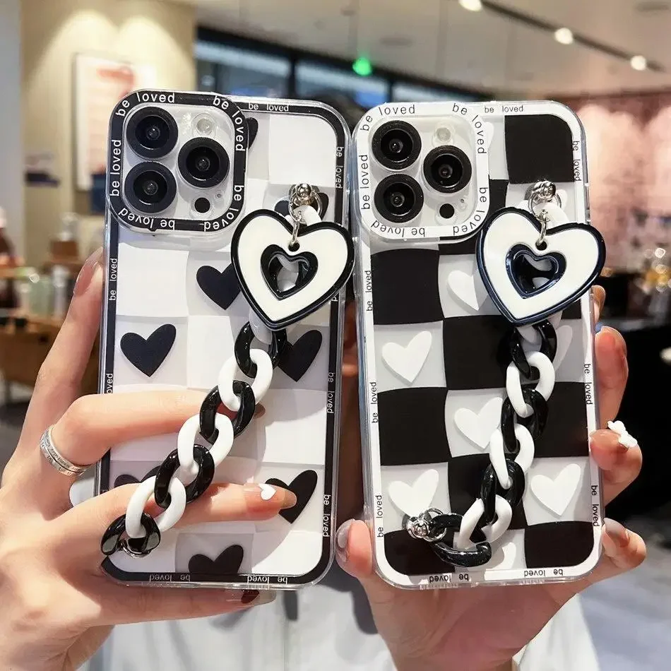 Love Heart Cover Chain ЧЕХОЛ ДЛЯ VIVO V29E V27E V25E V21E V25 V27 Pro V21 V23 V20 SE Y20 Y11 Y36 Y12 Y20i Y20S Y11S Y12S Y02 Y03
