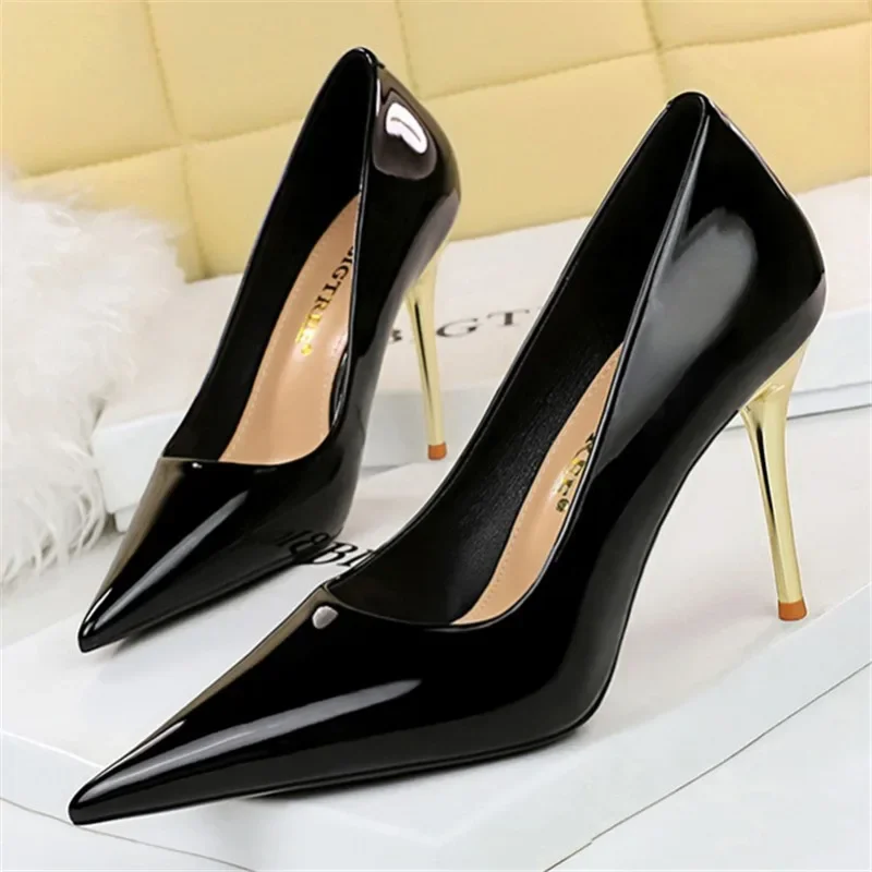 

Women 7cm 10cm High Heels Elegant Pumps Lady Plus Size 34-43 Wedding Bridal Stiletto Low Heels Party Burgundy Nude Shoes