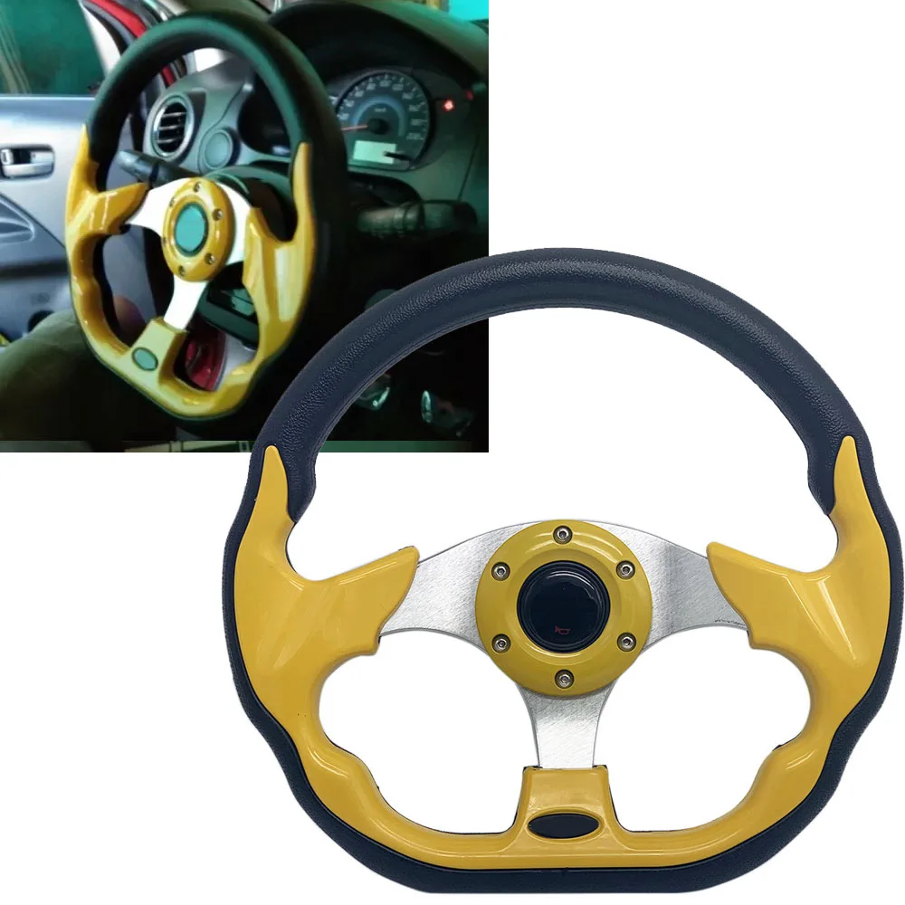 

13" 320mm Racing Flat Steering Wheel Auto Universal Suede Leather Simulated Racing Game Steering Wheel Car Accessories