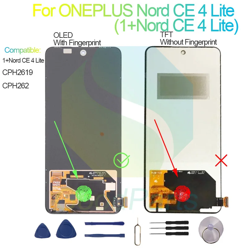 Фото Быстрая доставка: Дисплей LCD с сенсорной панелью для ONEPLUS Nord CE 4 Lite (1+Nord CE 4 Lite, CPH2619, CPH262) №5