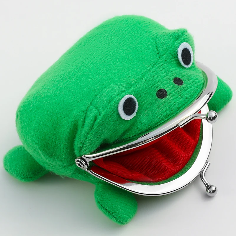 Trending Products Adorable Anime Frog Wallet Coin Purse Key Chain Cute Plush Frog Cartoon Cosplay Purse for Women Bag Accessorie images - 6
