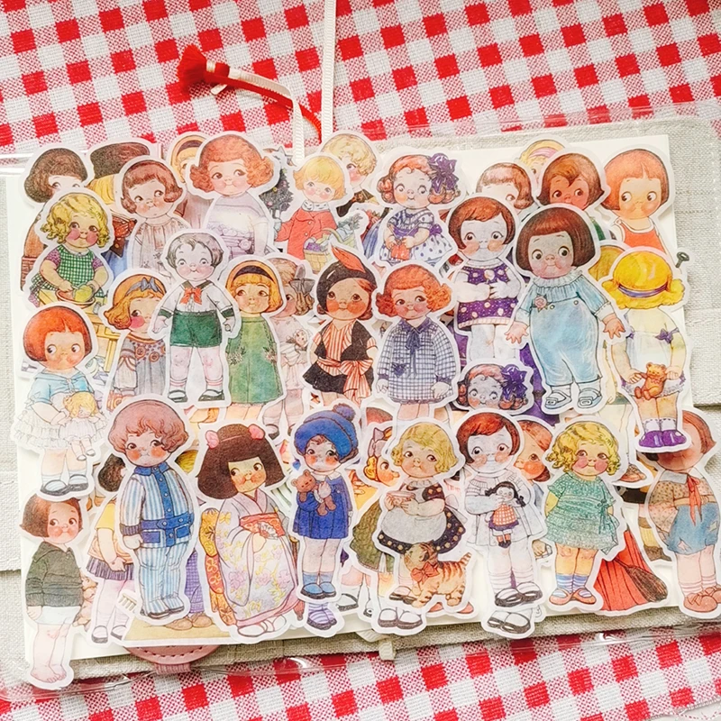 

60PCS Vintage Cute Tomato Doll Sticker DIY Scrapbook Collage Phone Diary Album Happy Plan Gift Seal Decoration