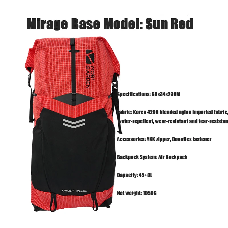 MOBI Hiking Backpack, Outdoor Camping Portable Backpack Large Capacity Hiking Bag Backpack Hiking Bag For Men and Women 45+8L