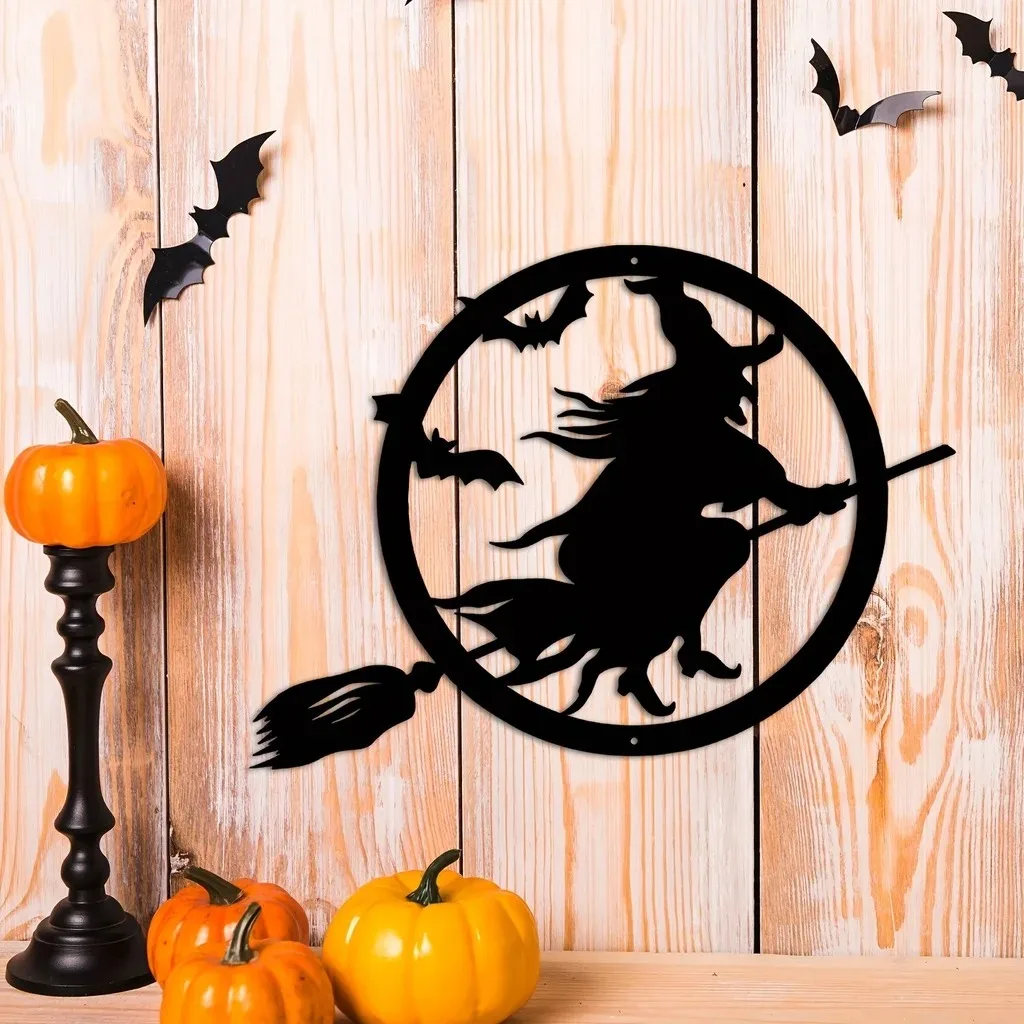 Очаровательный металлический настенный декор Хэллоуин Ведьма дверная вешалка.