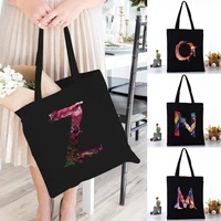 women shoulder bag canvas bag harajuku reusable shopping bags 2022 new fashion casual handbags grocery tote girls paint series
