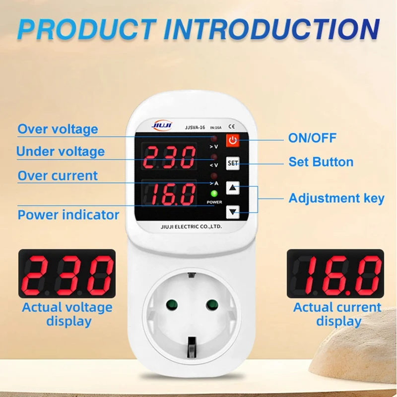 1 шт. автоматическая защита от напряжения и тока 16 А