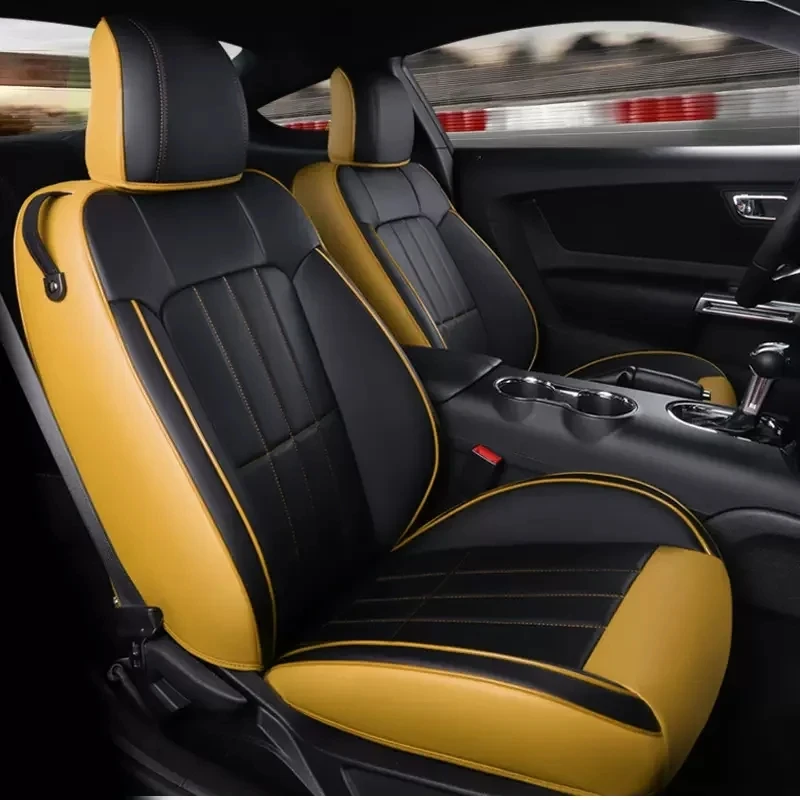 Чехлы для автомобильных сидений подходят 2015-2022 Mustang полный комплект из