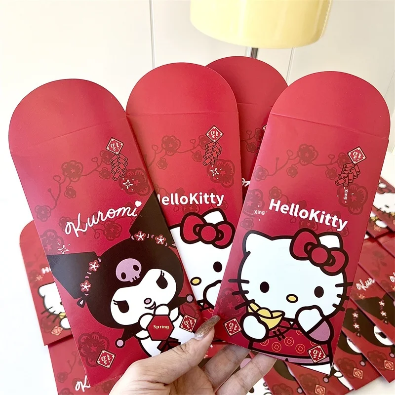 Sanrio 2024 новогодний красный конверт Kuromi Hello Kitty мультяшный весенний фестиваль