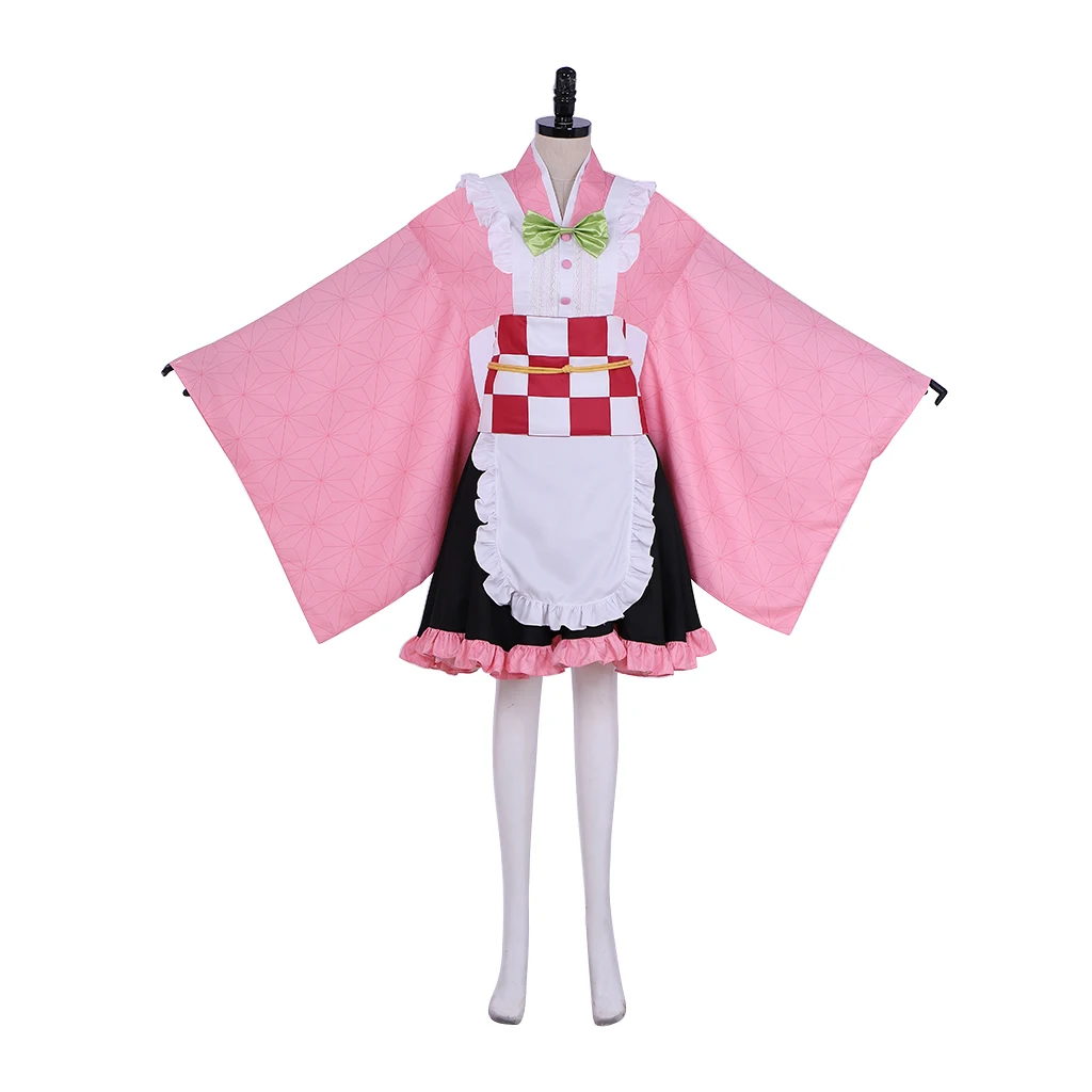 Костюм горничной камадо незуко для косплея рассекающего демонов костюм фартук платье камадо незуко кимоно костюм Хэллоуин женский комплект