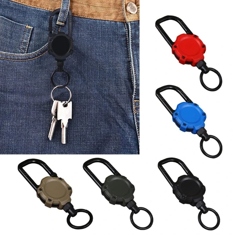 

Stainless Steel Rope Camping Telescopic Burglar Chain Key Holder Tactical Keychain Outdoor Key Ring Return Retractable Key Chain