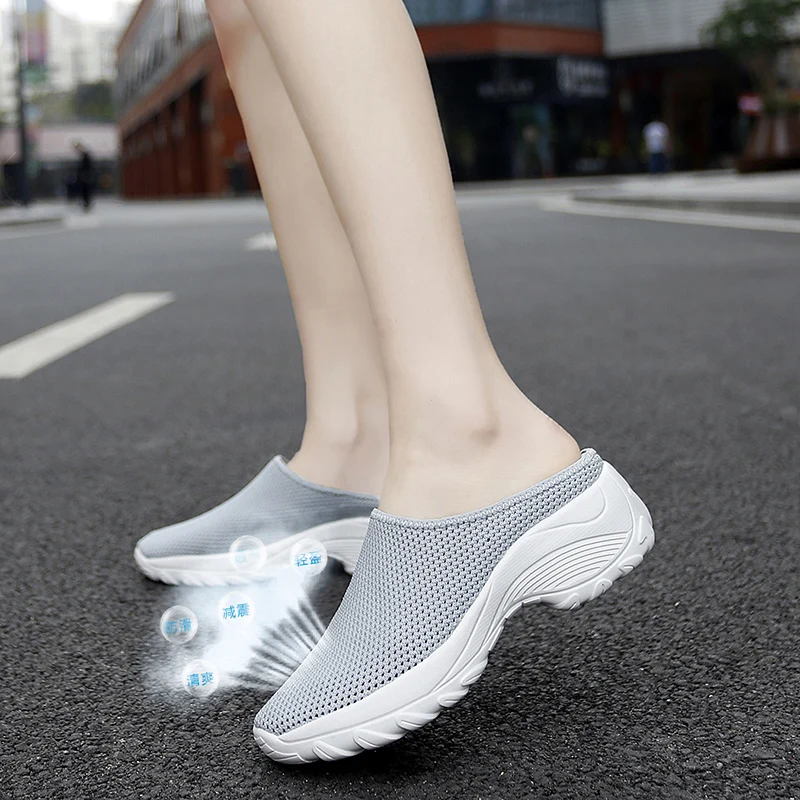 

Women Casual Increase Shoes Summer Spring Sandals Non-slip Lady Platform Sandal For Girl Breathable Mesh Outdoor Walk Slippers