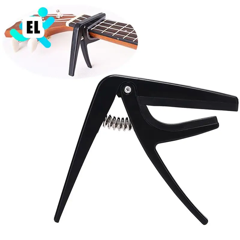 

1PCS Black Color Ukulele Capo Single-handed Quick Change Ukelele Capo Plastic Steel Guitar Parts & Accessories