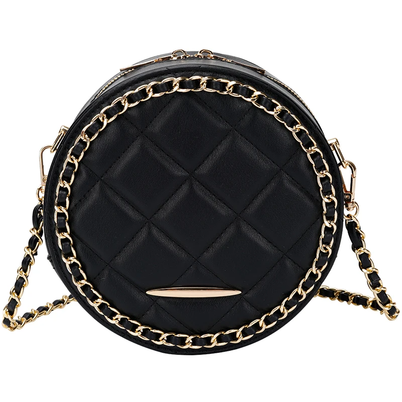 

YY Internet Celebrity Fashion All-Match Small Round Bag Round Chain Bag Messenger Bag