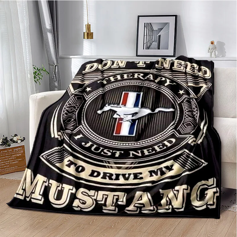 

HD Ford 3D Mustang Car Logo Series Blanket,Soft Throw Blanket for Home Bedroom Bed Sofa Picnic Travel Office Cover Blanket Kids