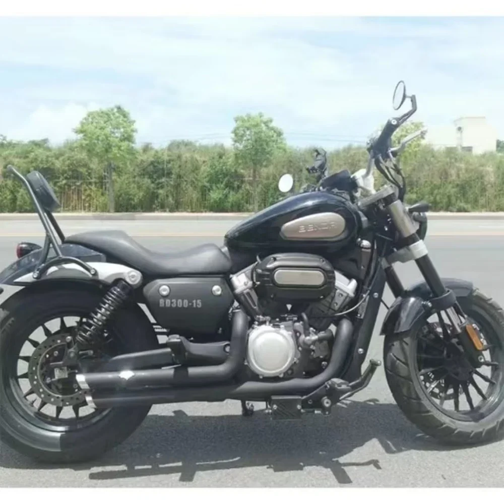 Ретро мотоциклетный глушитель правая боковая двойная трубка из нержавеющей