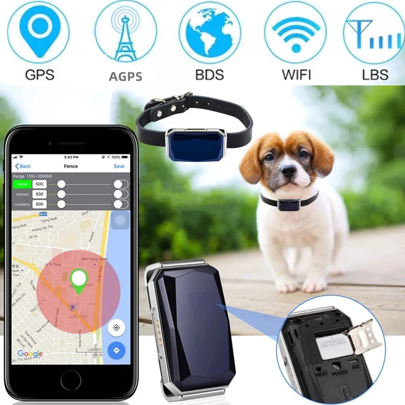 

Ошейник для домашних животных с Gps-трекером, водонепроницаемый ошейник для собак и кошек, с длительным временем работы в режиме ожидания, с ф...