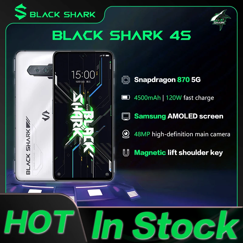 Смартфон Black Shark 4 Snapdragon 870 144 Гц экран с регулировкой яркости E4 AMOLED игровой телефон