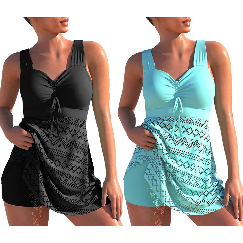 

2023 New Sexy Lace Cutout Swimsuit Two Piece Swimsuit Women's Beach Swimsuit Women's High-waisted Swimsuit Solid Sheath Bikini