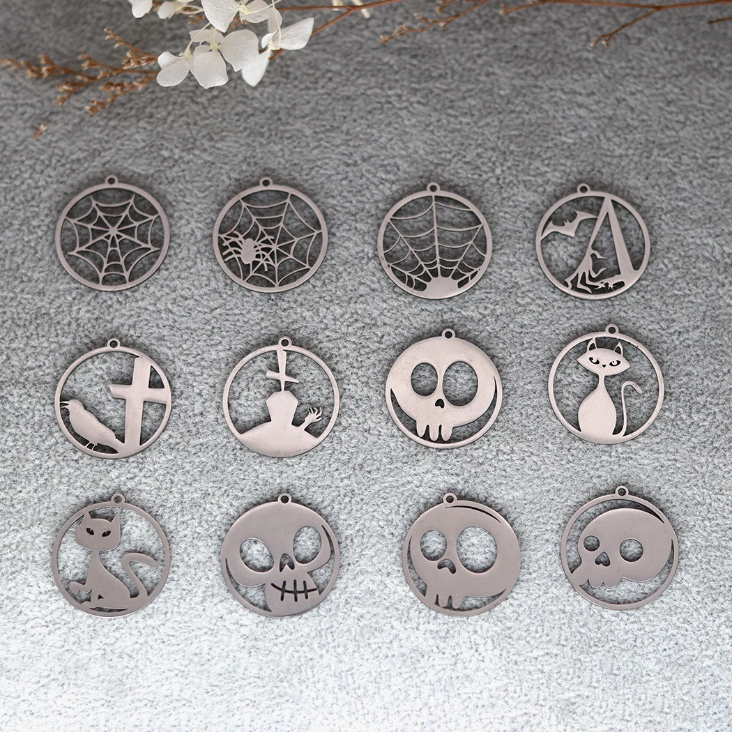 3 шт./LotHalloween серии ручной работы DIY аксессуары Подвеска паук Шарм WebCharm CrossCharm Череп