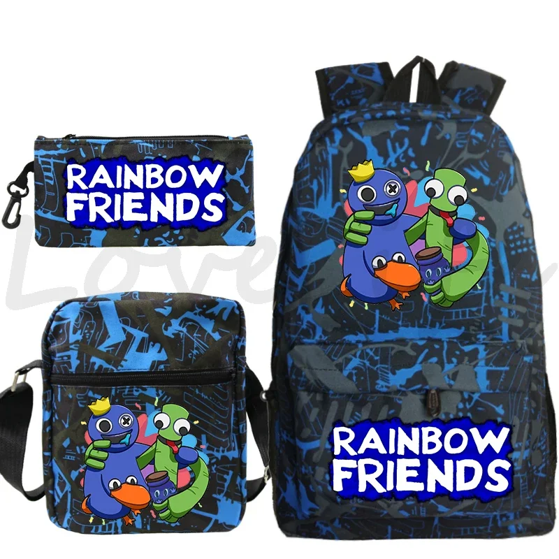 Игровой рюкзак Rainbow Friends для мальчиков, детский забавный мультяшный рюкзак, школьный ранец для детей, набор из 3 предметов, школьная сумка для девочек (art.: 3920dc2f85430) - 3920dc2f85430
