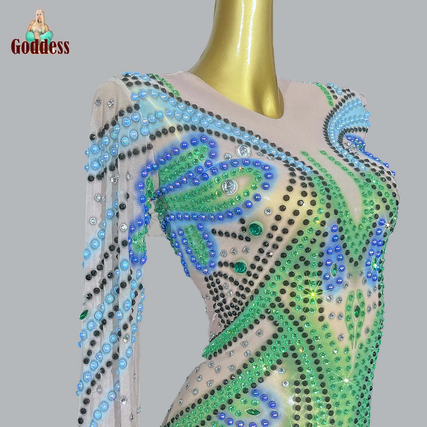 Блестящие разноцветные стразы сексуальное кривое праздничное вечернее платье