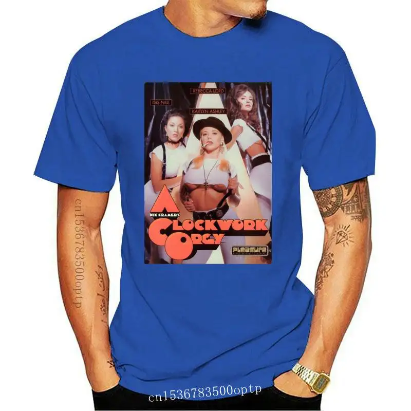 

FASHION New A Clockwork Orange Orgy T Shirt Funny Parody Retro Cult Film Tee Sexy 70'S Movie Popular Tagless Tee Shirt