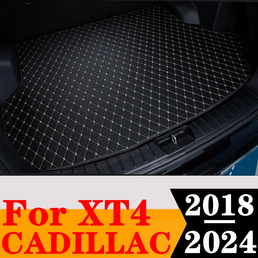 

Sinjayer Car AUTO Trunk Mat ALL Weather Tail Boot Luggage Pad Carpet Flat Side Cargo Liner Cover Fit For Cadillac XT4 2018-2024