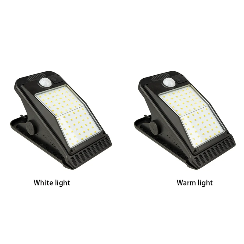 

1 Piece 72LED Solar Clip Light IP65 Waterproof Human Body Sensor Wall Lamp Garden Lights For Outdoor Garden And Terrace White