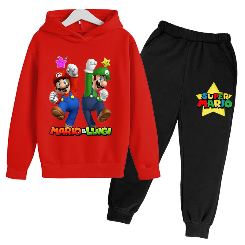 

Marios-Bros Set Jogging Sweatshirt Children Jacket Boy Girl Clothes Spring Autumn Casual Hoodie + Sweatpants 4-14 years old