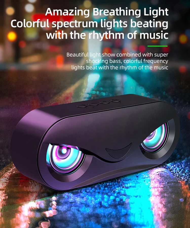 

HKFZ Lighting 360 surround stereo sound portable For Bluetooth 5.0 waterproof blue tooth speaker wireless music speaker
