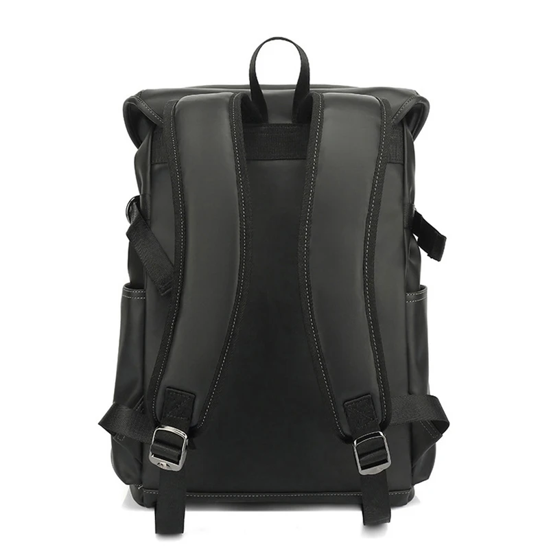 Men High Quality PU Leather Backpacks Large Capacity Outdoor Travel Rucksack Casual Shoulder Bags