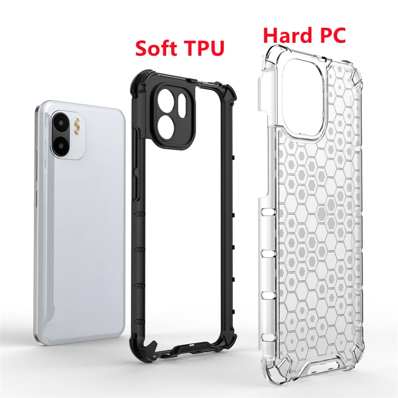 Shockproof Case for Xiaomi Redmi A2 Cover Redmi A2 Capas Shockproof Transparent Honeycomb Clear Cover Redmi A2 A1 Plus Fundas