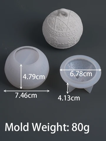 3D рельефный круглый шар, банка для свечей, силиконовая форма, сделай сам, рождественские украшения, снега, ящик для хранения ягод, ремесла, формы для изготовления гипсовой смолы