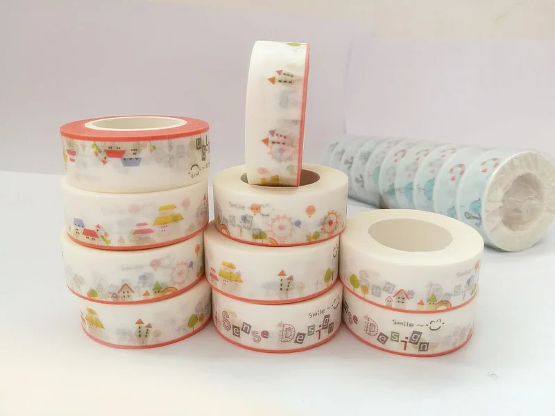 

1.5cm Village Adhesive Tape for Scrapbooking DIY Craft Sticky Deco Masking tape Paper Washi Tape Tape School Office Supply