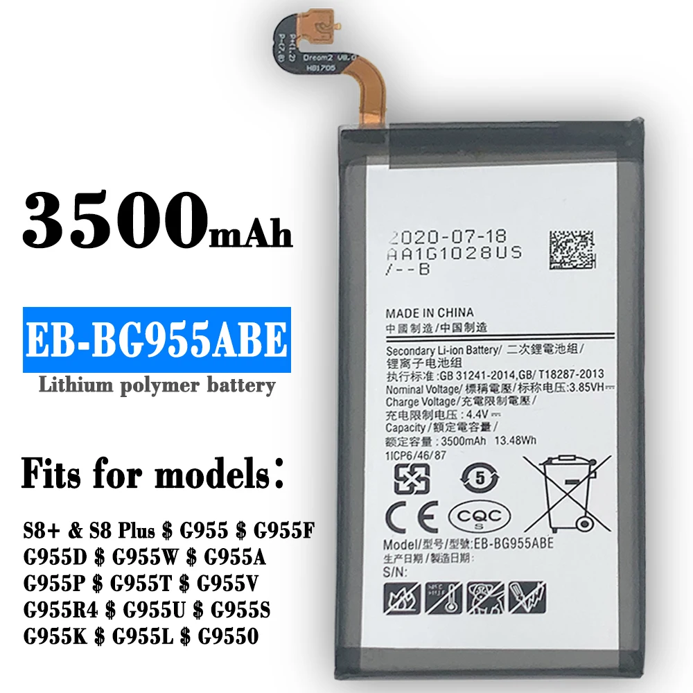 

EB-BG955ABA EB-BG955ABE 3500mAh SAMSUNG OrIginal Battery For Samsung Galaxy S8 Plus+ G9550 G955 G955F/A G955T G955S G955P +Tools