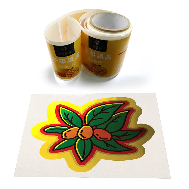 (1.35x0.2 meter)Custom Self Adhesive Sticker Printing Food Label Circle Jar Product Roll