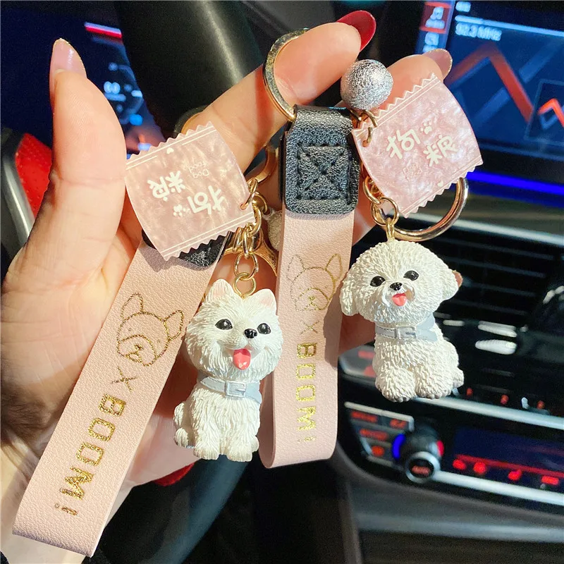 Творческая милая подвеска-пушистик французского бульдога для доброй души женщин стильные аксессуары для сумок и автомобилей Животные подвески ювелирные изделия.