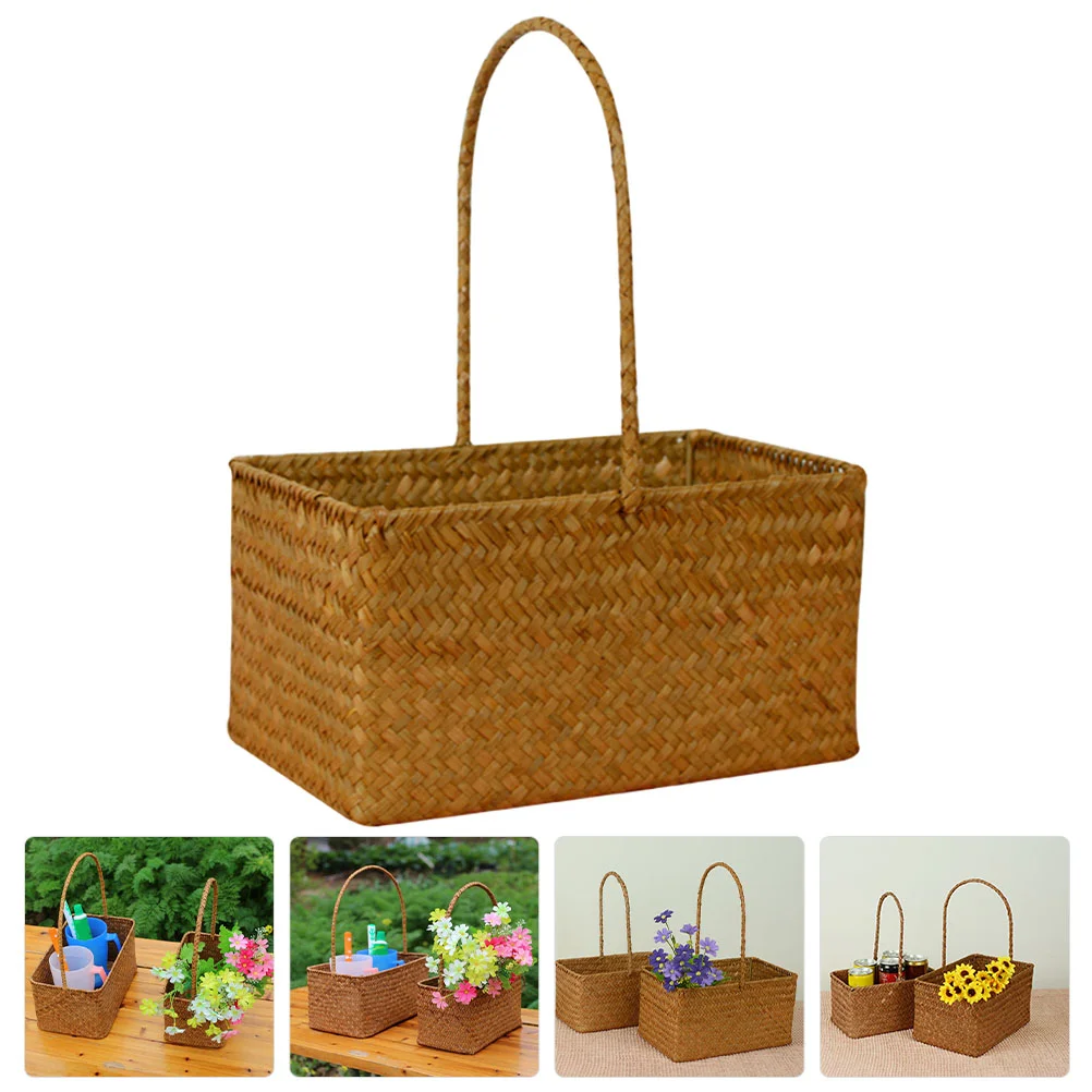 

Wedding Flower Holder Woven Flower Basket Wedding Basket Wedding Wicker Basket Bridesmaid Basket Portable Basket Flower Basket